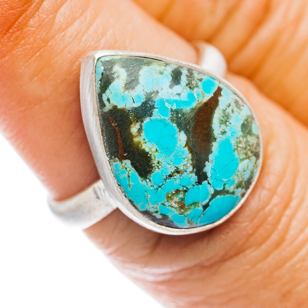 Number 8 Mine Turquoise Ring Size 6.75 (.925 Sterling Silver)