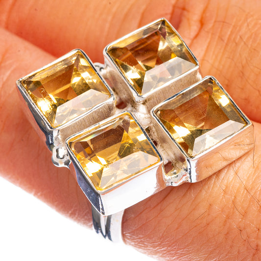 Large Faceted Citrine Ring Size 7.5 (925 Sterling Silver) R144380