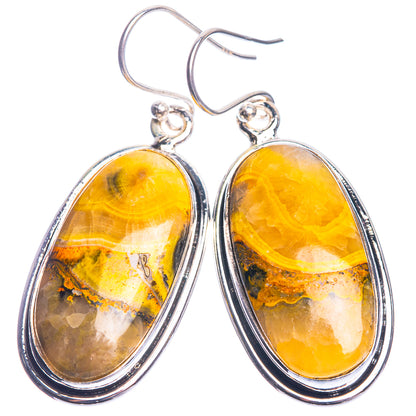 Bumble Bee Jasper 925 Sterling Silver Earrings 1 3/4"
