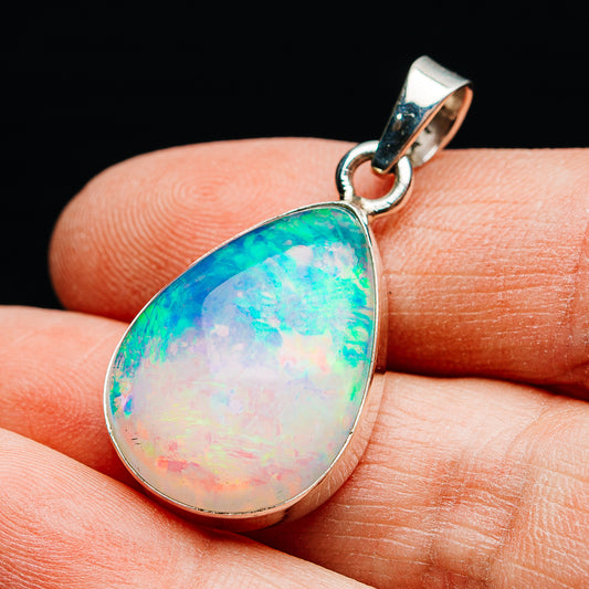 14.2ct Ethiopian Water Opal Pendant 1 1/2" (.925 Sterling Silver)