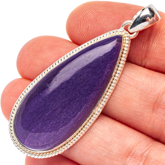 Rare Large Sugilite 925 Sterling Silver Pendant 2" (925 Sterling Silver) P43691