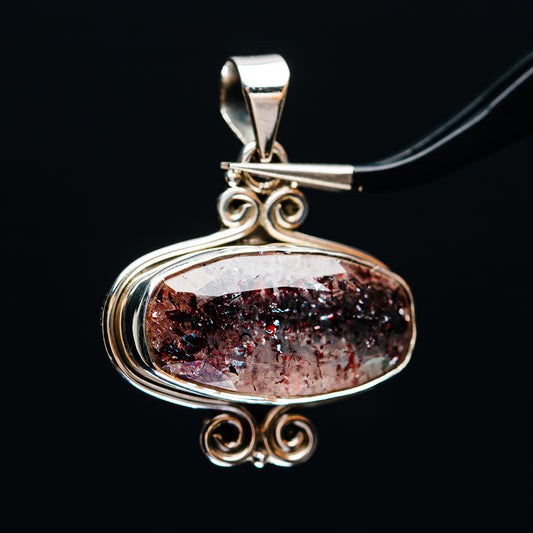 Premium Faceted Lepidocrocite Pendant 1 3/8" (.925 Sterling Silver)