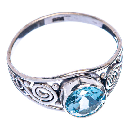 Blue Topaz Dainty Ring Size 7.75 (925 Sterling Silver) R145524