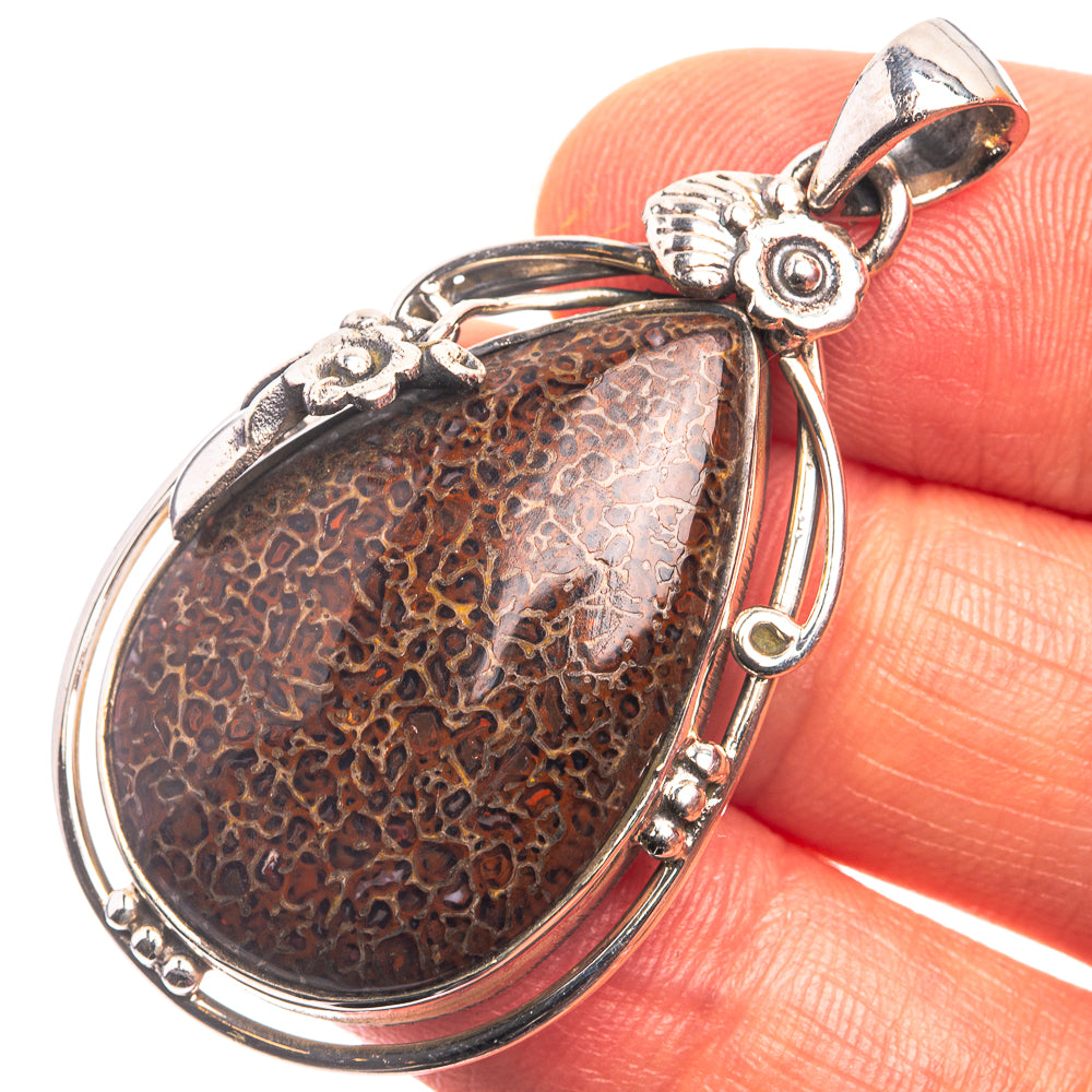 Dinosaur Bone Pendant 1 7/8" (925 Sterling Silver) P38894