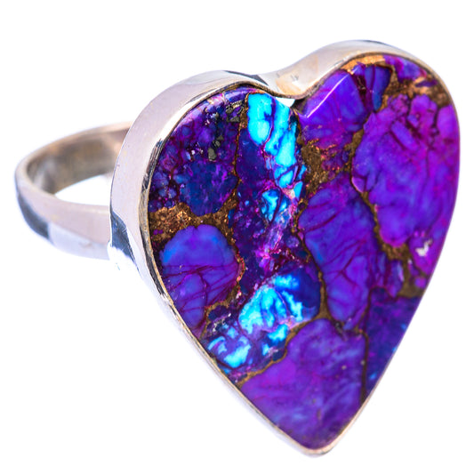 Large Purple Copper Composite Turquoise Ring Size 8.5 (925 Sterling Silver) R141006