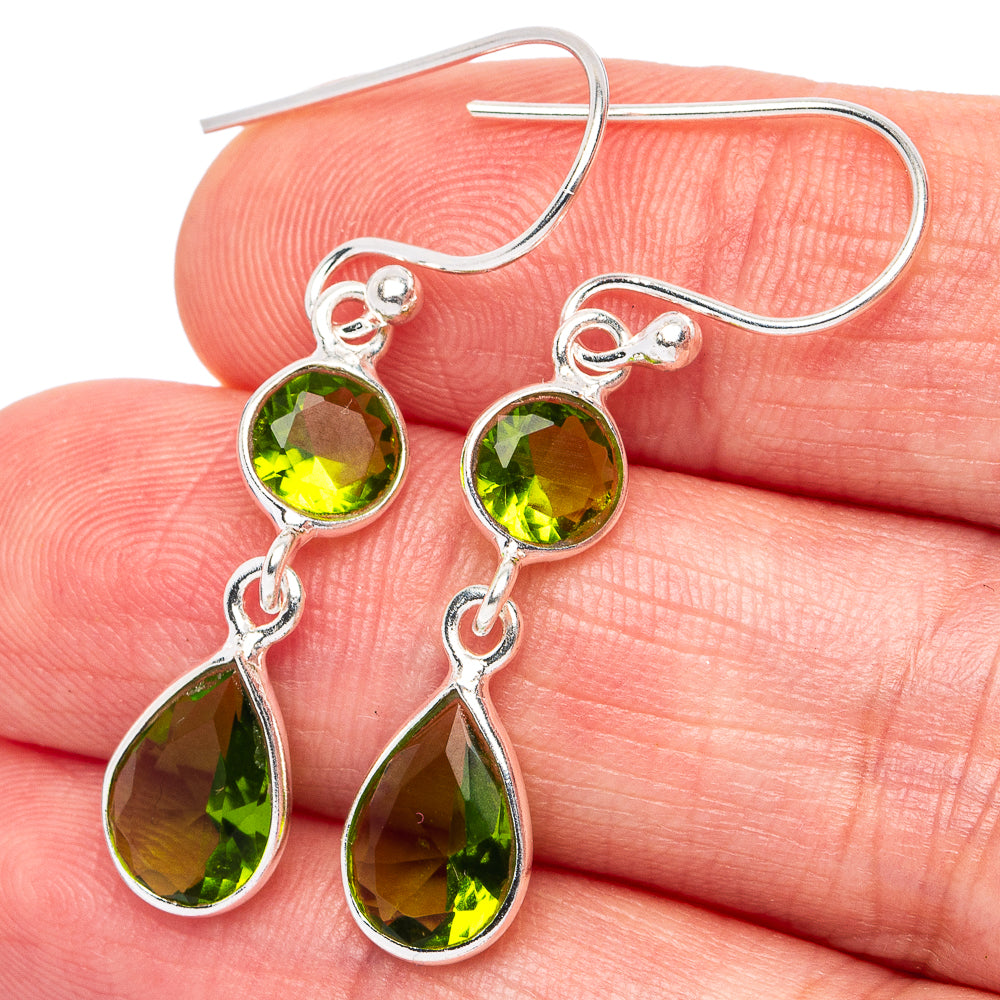 Peridot Earrings 1 1/2" (925 Sterling Silver) E2970