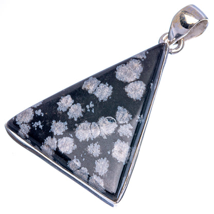 Snowflake Obsidian Pendants 1 5/8" (925 Sterling Silver) P43225