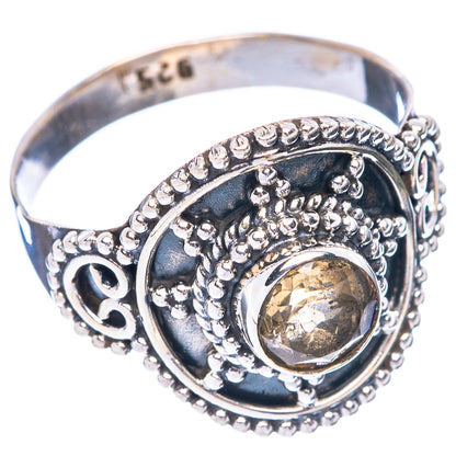 Faceted Citrine Ring Size 8.25 (925 Sterling Silver) R5572