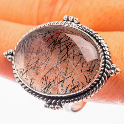 Large Tourmalinated Quartz Ring Size 11.5 (925 Sterling Silver) R142188