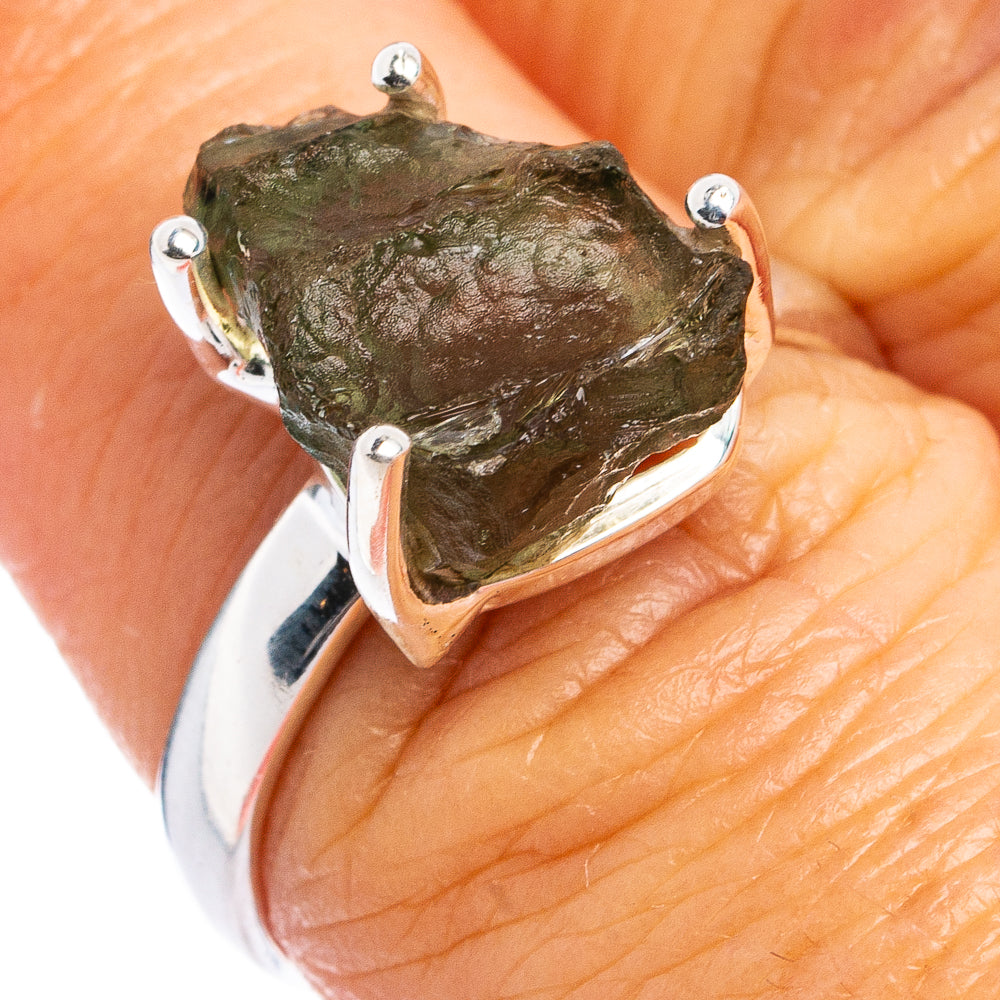 Rare Moldavite Ring Size 7 (.925 Sterling Silver)