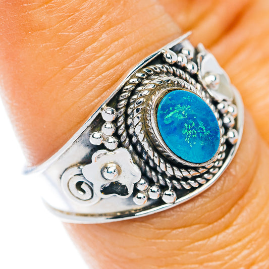 Doublet Opal Cocktail Ring Size 7.25 (.925 Sterling Silver)