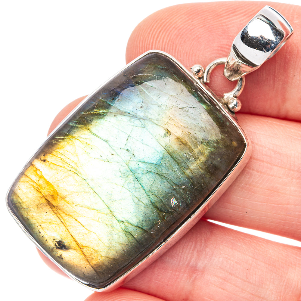 Labradorite Pendant 1 3/4" (925 Sterling Silver) P43156