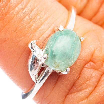 Amazonite Bird Dainty Ring Size 6.5 (.925 Sterling Silver)