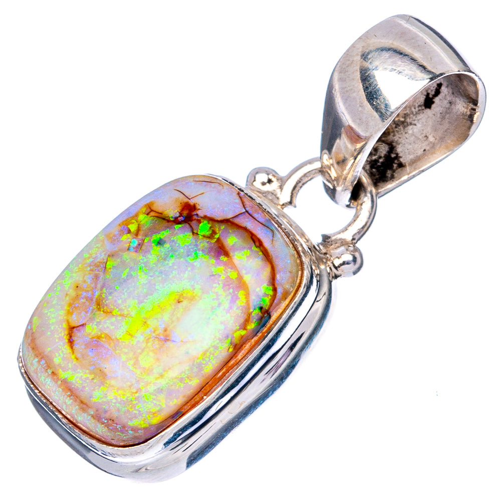 Rare Sterling Opal Pendant 1 1/8" (925 Sterling Silver) P42953