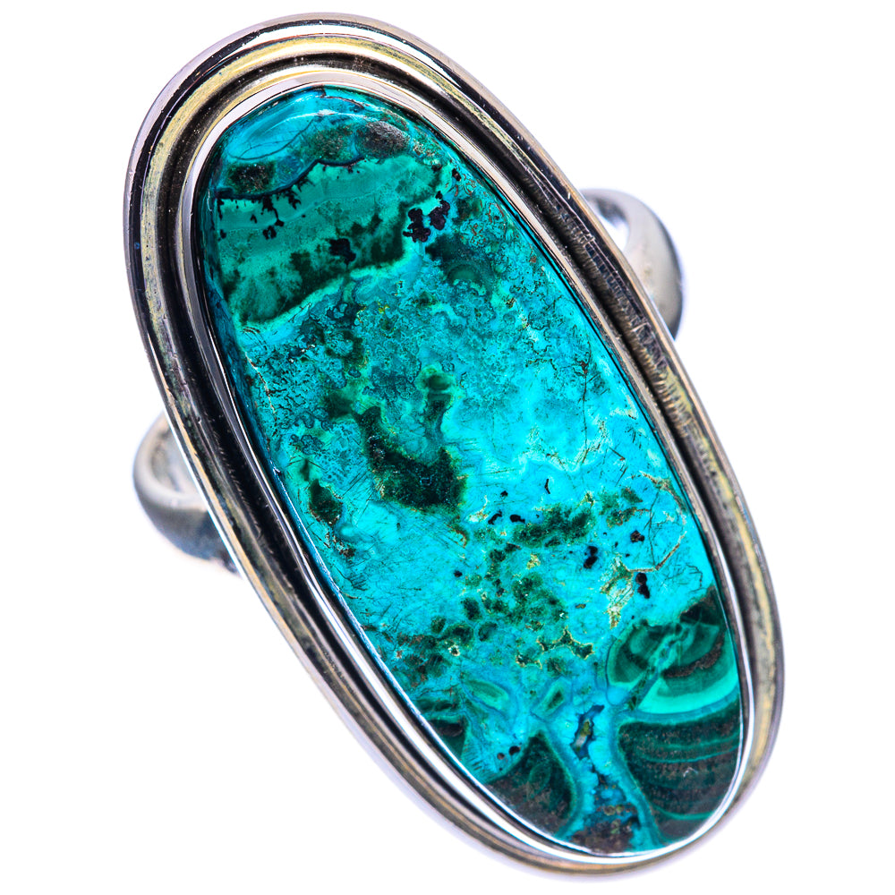 Large Malachite In Chrysocolla Ring Size 7 (925 Sterling Silver) R144190