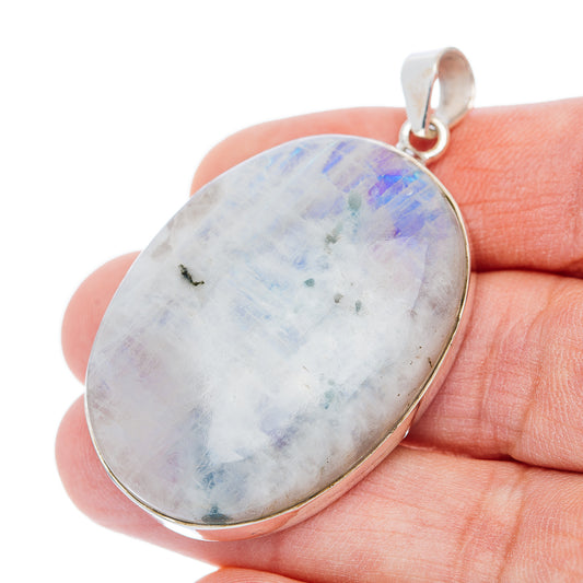 Premium Rainbow Moonstone Pendant 2 1/8" (.925 Sterling Silver)