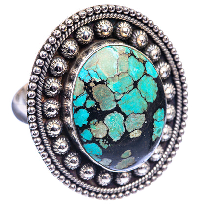 Large Tibetan Turquoise Ring Size 10.75 (925 Sterling Silver) R142197
