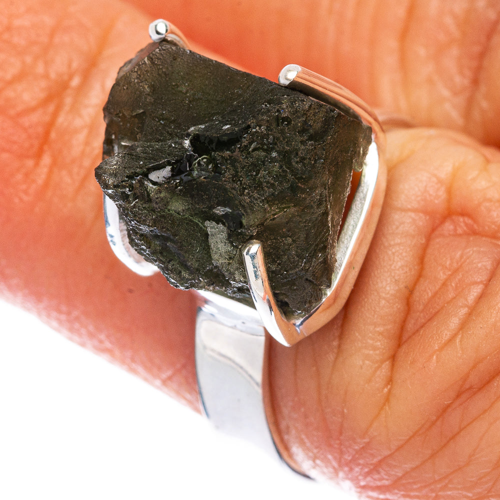 Rare Czech Moldavite Ring Size 6 (925 Sterling Silver) R146663