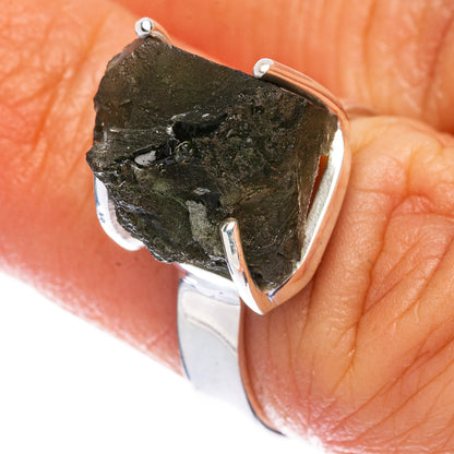 Rare Czech Moldavite Ring Size 6 (925 Sterling Silver) R146663