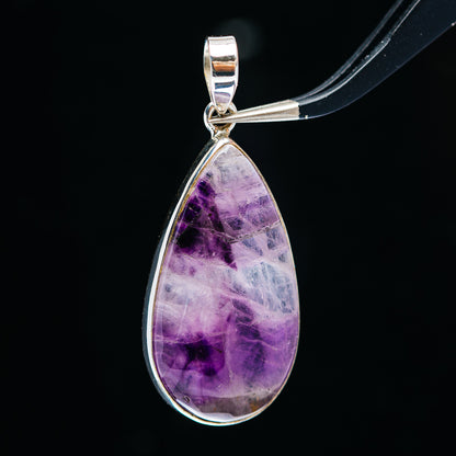 Premium Chevron Amethyst Pendant 1 3/4" (.925 Sterling Silver)