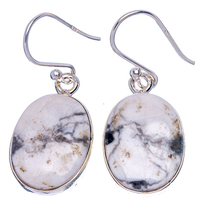 Howlite Earrings 1 3/8" (925 Sterling Silver) E1785