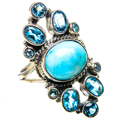 Signature Larimar, Blue Topaz Ring Size 9 (925 Sterling Silver) RING138144
