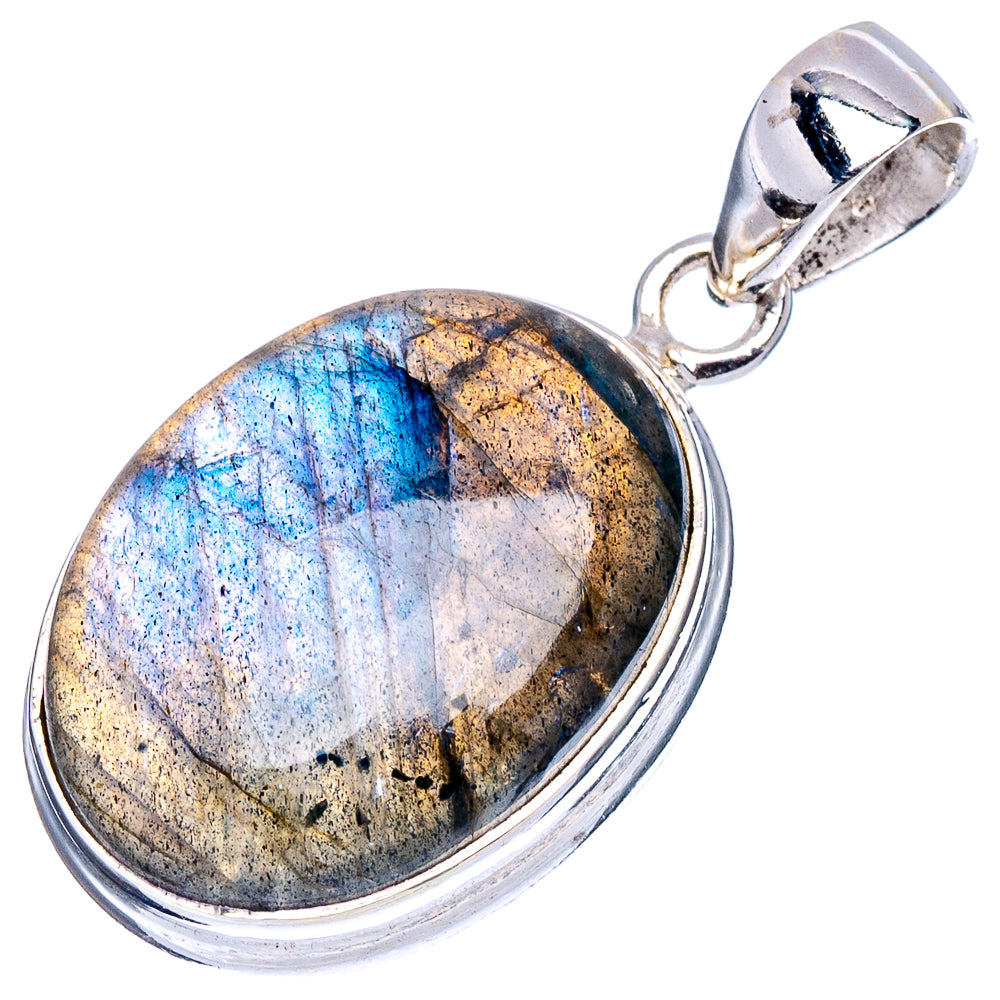 Labradorite Pendant 1 3/8" (.925 Sterling Silver)