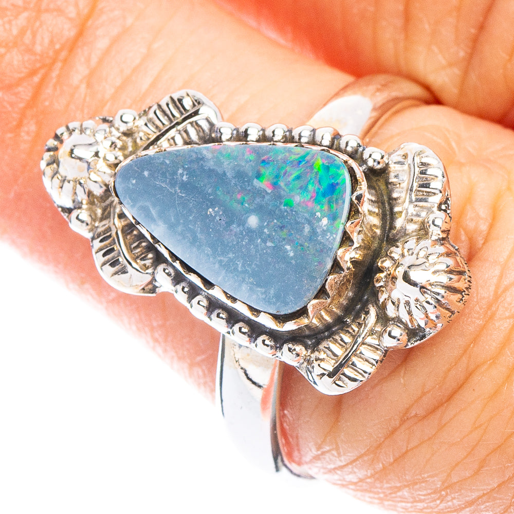 Rare Doublet Opal Ring Size 8 (925 Sterling Silver) R6657