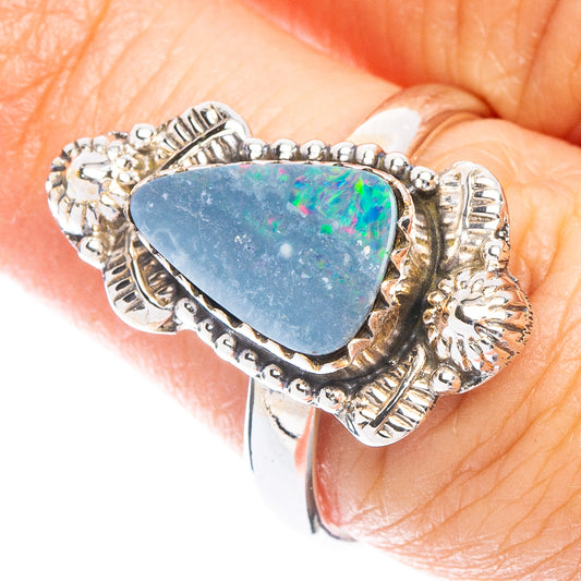 Rare Doublet Opal Ring Size 8 (925 Sterling Silver) R6657