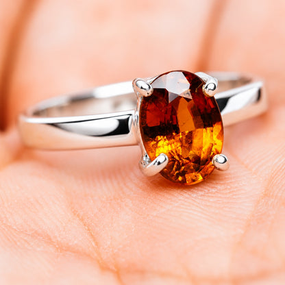 Spessartite Garnet Ring Size 7 (.925 Sterling Silver)