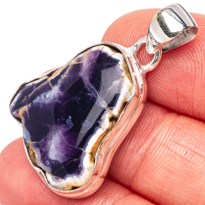 Purple opal sterling silver pendant with oval stone, close-up on bail and setting