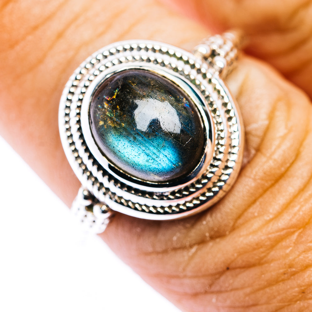 Labradorite Ring Size 8.25 (.925 Sterling Silver)