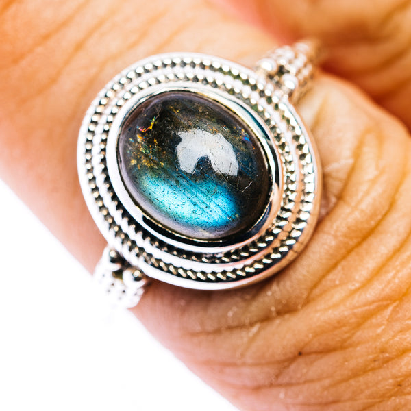 Labradorite Ring Size 8.25 (.925 Sterling Silver)
