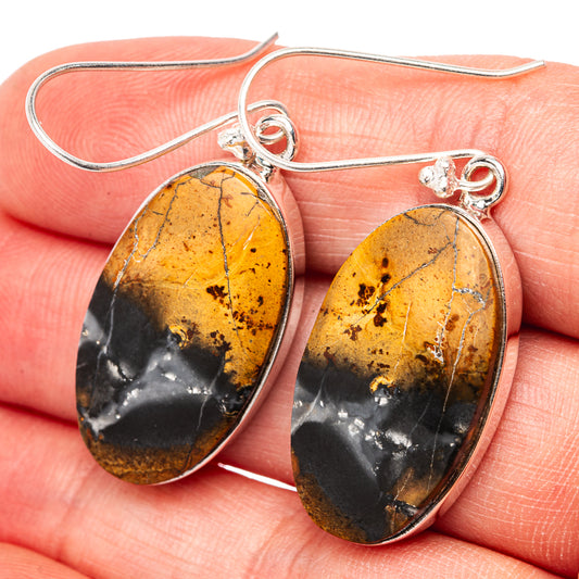 Premium Maligano Jasper Earrings 1 7/8" (.925 Sterling Silver)