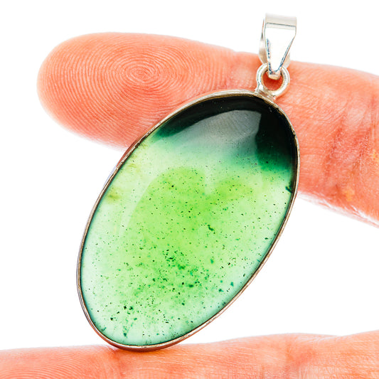 Premium Nephrite Jade Pendant 2" (.925 Sterling Silver)