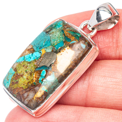 Rare Royston Matrix Turquoise Pendant 1 1/2" (925 Sterling Silver) P40950