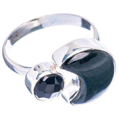 Black Onyx Moon Ring Size 8 (925 Sterling Silver) R146882