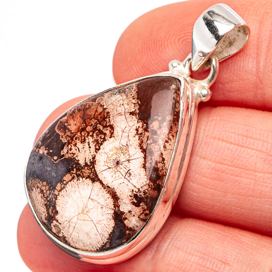 Jasper teardrop pendant in .925 sterling silver bezel, with loop bail