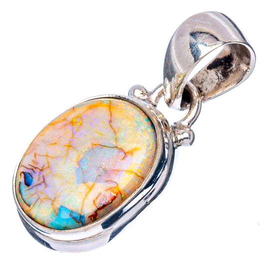 Rare Sterling Opal Pendant 1 1/8" (925 Sterling Silver) P42956
