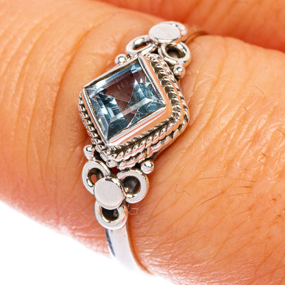 Blue Topaz Dainty Ring Size 7.5 (925 Sterling Silver) R1207