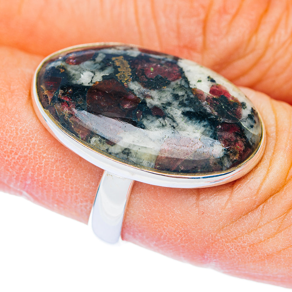 Premium Eudialyte Ring Size 6.5 Adjustable (.925 Sterling Silver)