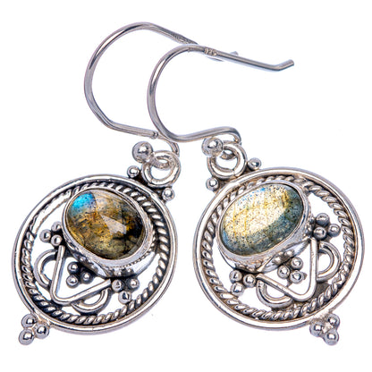 Labradorite Earrings 1 1/4" (925 Sterling Silver) E433174