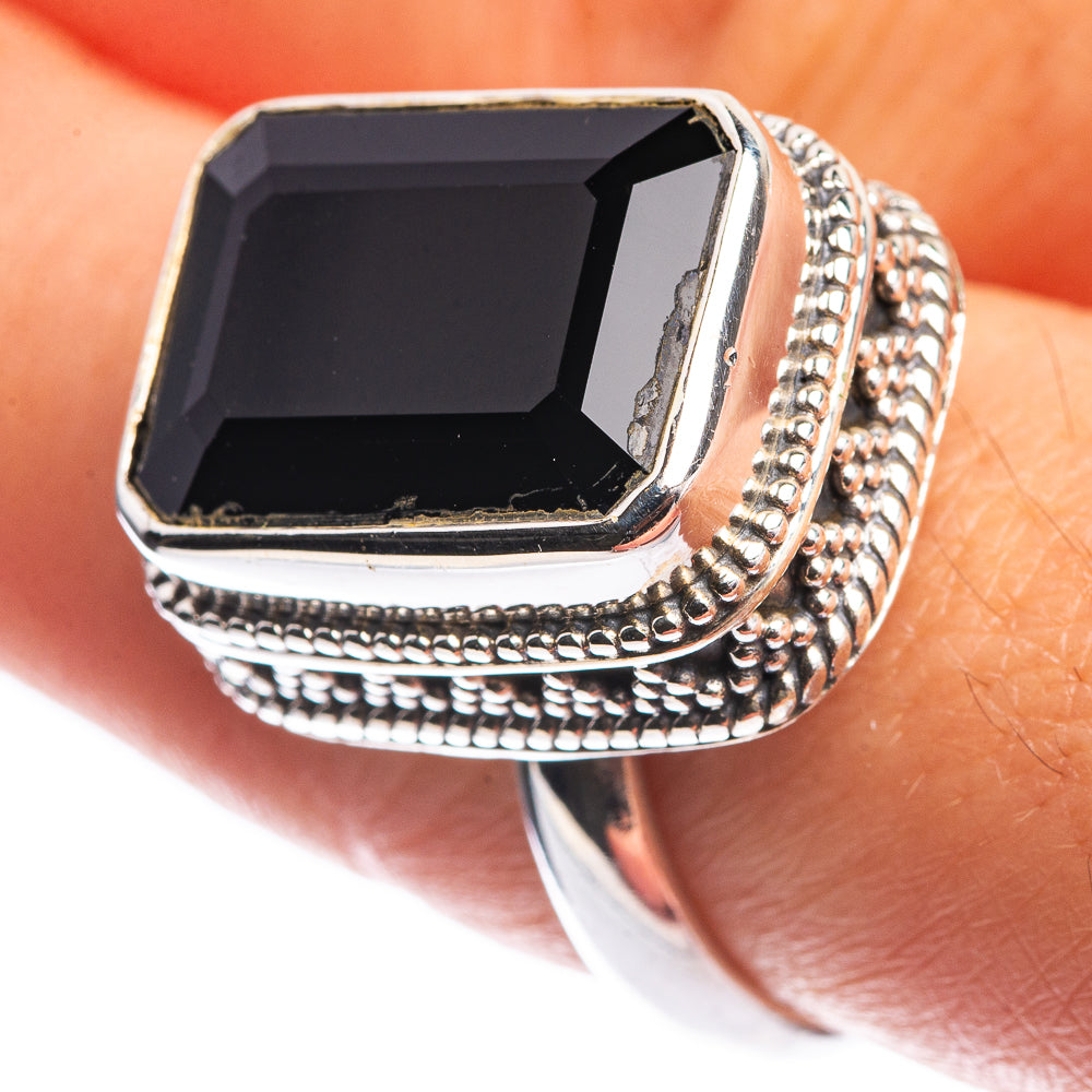 Black Onyx Ring Size 8.75 (925 Sterling Silver) R144100