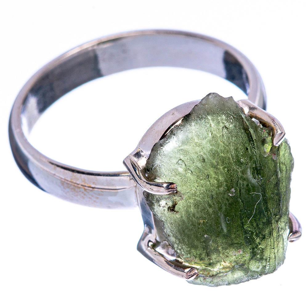 Rare Czech Moldavite Ring Size 7.75 (925 Sterling Silver) R146679