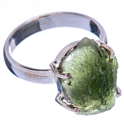 Rare Czech Moldavite Ring Size 7.75 (925 Sterling Silver) R146679
