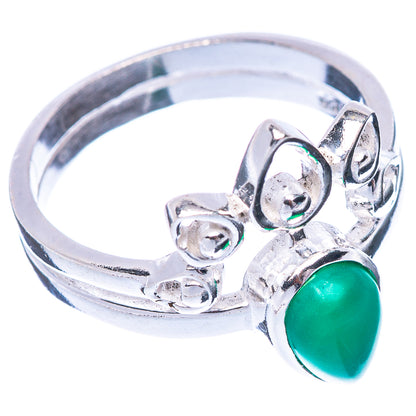Green Onyx Ring Size 6.75 (925 Sterling Silver) R5506