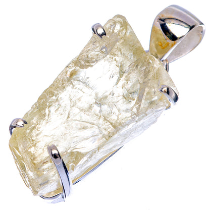 Rare Hiddenite Pendant 1 3/8" (925 Sterling Silver) P41534