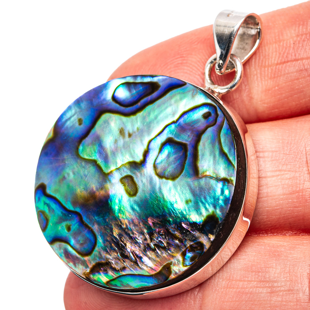 Premium Abalone Shell Pendant 1 3/4" (.925 Sterling Silver)