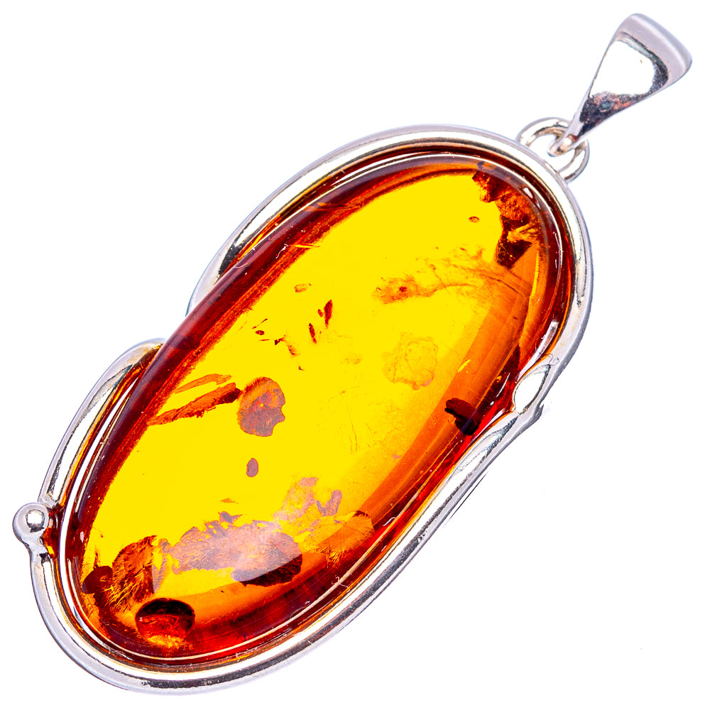 Baltic Amber Pendant 1 5/8" (.925 Sterling Silver)