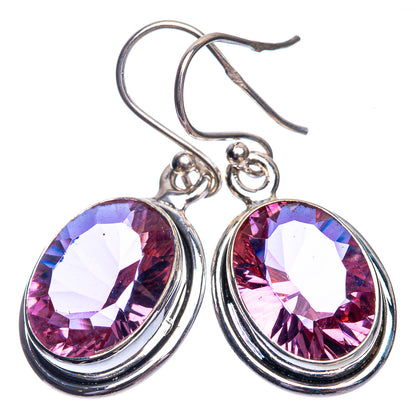 Faceted Color Change Alexandrite (Lab.) Earrings 1 3/8" (925 Sterling Silver) E432467